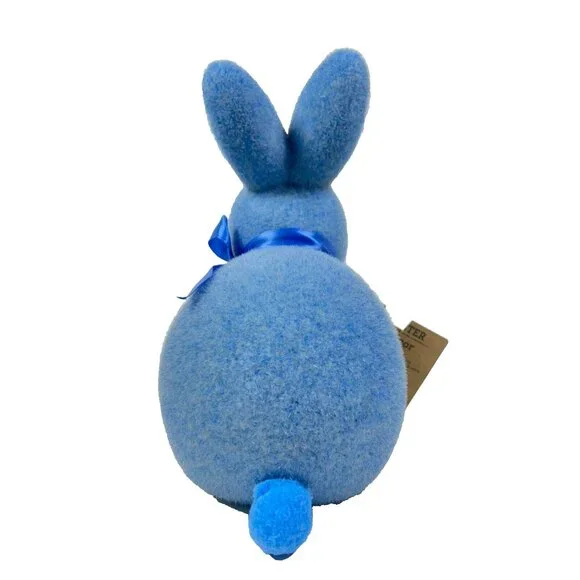 Way To Celebrate Easter Flocked Blue Bunny 9" Lightweight Decor - Picture 9 of 13